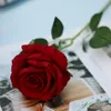 Single emulation flannelette rose Wedding decoration simulation rose flower Hand Feel moisturizing rose Valentine's Day gift T9I00382