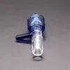 Blue Glass Bowl Slides Met Handvat Voor Bong Waterpijpen Mannelijke zandloper kleurrijke 14mm Rookaccessoires Waterpijp bongs 18mm bowls heady slide