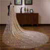 sparkly Blingbling Glitters Bridal Veils Luxury Wedding Veil Bride 3*3.5Meters Long Cathedral Veil With Comb Peigne Mariage