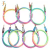 100pcs/lot Audio Cable 3.5 Jack Male to Male Rainbow Round Bullet Cloth Audio Aux Cable For iPhone Car Headphone Speaker Wire Line Aux Cord