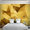 Niestandardowe tapety Nowoczesne minimalistyczne złote tapety geometryczne tapety tło ściana tv tło ściana