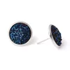 Boucles d'oreilles Druzy de luxe pour femmes, boucles d'oreilles en résine scintillante, pierre drusy, bijoux à la mode pour filles en vrac