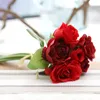 3ピース/ロットの結婚式の花装飾工芸の人工小さなバラの花嫁の花束シミュレーションシルクフラワークラフトデコレーションリースプラント