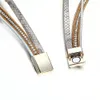 Bracelet en cuir multicouche Vintage pour femmes hommes nouveaux bracelets d'enveloppement de charmes Femme bijoux de mode Bracelet à boucle magnétique