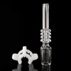 Real Quartz Tips 10mm 14mm 18mm hane för NC -satser med gratis plaktiska Keck Clips Quartz Banger Röktillbehör