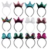 Filles cheveux arcs arc-en-ciel paillettes couronne bandeaux pour enfants dessin animé souris oreilles bandeau à la main enfants bébé cheveux accessoires fête chapeaux