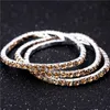 Bonitas filas de pulsera de diamantes de imitación de cristal, pulsera ostentosa para mujer, joyería hermosa, pulsera nupcial de boda a la moda