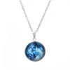 Fashion Luminous Moon Necklace Blu-ray Pendant Necklace Cosmic Glass Necklaces Sweater Chain Jewelry Gift