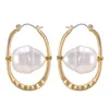 Personalized New Fashion Top Irregular Freshwater Pearl Hoop Earrings Bridal Wedding Earringsearrings Valentine Birthday Gifts For Women