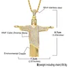 18K Gold Jesus Christ the Redeemer Cross Cross Naszyjnik Złote Srebrne Pleceni Męskie Hip Hop Bling Biżuter