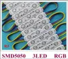 렌즈로 주입 RGB LED 모듈 SMD 5050 표지판 RGB DC12V 0.72W 3 LED IP66 75mm x 15mm x 5mm에 대한 방수 LED 조명 모듈