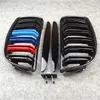 1 Pair Car-styling Grille 2-slat Front body kit Bumper Mesh Grill Grilles For 3 series E90 2005-2007