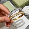 Donia Sieraden Luxe Bangle Europese en Amerikaanse Mode Overdreven Enkele Rij Titanium Staal Micro-Set Diamond Armband Gepersonaliseerde Designer Gift