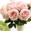 13 färgsimulering 10cm Flannelette Rose Flower Konstgjorda Peony Silk Blommor Bröllopsdekorationer Julparty Decor Artificial T9i00163