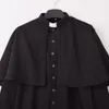 Katholieke priester kostuum mannen paus vader roman soutane cassock volwassene unisex vrouwen man middeleeuwse zwarte geestelijkheid robe kerk gewaad