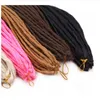 Syntetisk 3 Förpackningar Hårfaux Locs Crochet Braids med 22in 100g Hoka Hairs Extensions Vit och Grå för svarta kvinnor