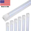 V-formad 2ft-8ft Cooler Door Led Tubes T8 Integrerad Led Tube, dubbelsidiga LED-ljus, 72W 100W 85-265V Lager i USA