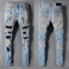 Fashion Heren Jeans Runway Slanke Racer Biker Jeans # 1135 Hiphop Skinny Mannen Denim Ripped Joggers Broek Mannelijke Rimpel Jean Broek