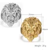 Whole2020 Gold Silver color Lion 039s Head Men Hip Hop Rings Fashion Punk Animal Shape Ring Male Hiphop Jewelry Gifts3933769