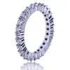 Nieuwe CZ Zirconia tennisvinger Ringen Witgouden vergulde volledige diamant Iced Out Wedding Engagement Hip Hop Rock rapper sieraden geschenken voor mannen en vrouwen maat 8-11 groothandel