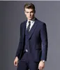 Donker Paars / Blauw / Zwart Bruidegom Tuxedos Groomsman Bruiloft 3 Stuk Suit Nieuwe Mode Mannen Business Prom Jacket Blazer (jas + Broek + Tie + Vest) 2608