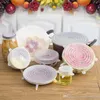 6PCS/Set Universal Silicone Suction Lid-bowl Pan Cooking Pot Lid-silicon Stretch Lids Silicone Fruit Cover Pan Spill Lid Stopper Cover 000