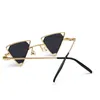 Lunettes de soleil steampunk à monture métallique, vintage, punk, noir, rouge, jaune, triangle, nuances rétro, pour femmes et hommes, Gafas de sol