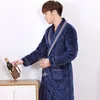 JQ NEW BASHCROBEのためのBadjas Terry Robe Kimono Men Bata Hombre Peignoir de Bain Bornoz Winter Plus厚い暖かいサイズの男性ローブ