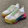 2019 Luxury Paris Triple S 17FW Scarpe da corsa per papà Rainbow Crystal Fashion Designer New Mens Women Casual Clunky Sneakers