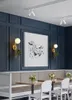 Nordique nouveau designer rétro chambre boule de verre plante décoration mur LED lampe chevet Restaurant appliques murales 2788