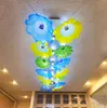 Farbige Deckenleuchten für das Wohnzimmer im amerikanischen Stil, Murano-Glasplatten-Lampe, moderner LED-Blumen-Kronleuchter für Kunstdekoration