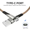 1M 3F MICRO USB SYNCGAGES 2A KABEL NAAD NYLON Gevlochten duurzaam Type C Port Flat Luxury Design voor Samsung S11 S10 S9 S8 S8 Plus LG Charging Smar