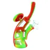 Hookahs 8 '' ridderstijl Siliconenwaterpijp met glazen kom waterpijpen Rookbongolie Dab Rig Bong