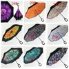 C-Hand Reverse Umbrellas Windproof Reverse Double Layer Inverted Umbrella Inside Out Self Stand Windproof Umbrella 40 styles EEA1680