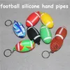 Kleurrijke Siliconen Handpijp Sleutelhanger Voetbalvorm Mini Roken Handpijpen Tabak Sigaret Pijpen Buis Draagbare 10 kleuren