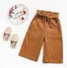 Baby Clothes Girls Boutique Pants Corduroy Wide Leg Pants Girl Solid Casual Capris Belt Elegant Broad Leg Pants Kids Clothing AZYQ4729