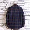 Nya män Spring Autumn Casual Long Sleeve Shirts Flanell Plaid Cotton Shirt Plus Size Streetwear Jacket Male Brand Shirt MS002288X