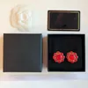 Fashion-Luxury jewelry earrings Red sun flower ear clip designer CAMELIA earrings Women party wedding jewelry accessorie