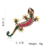 Golden Plated Vintage Crystal Lizard Brooches Pin Women Wedding Party Jewelry Alloy Crystal Colorful Brooch Pins