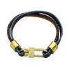Wholesale- mens Bangle Bracelets women Brown Mesh Magnetic Stainless Steel Clasp Double Wrap Wristband Titanium Bracelets for Men jewelry