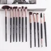 Anmor Makeup Brushes Set 12pcs / Lot Eye Shadow Blandning Eyeliner Eyelash Eyebrow Brushes för smink Professional Eyeshadow Brush