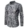 Fashion Trend Men's Long Sleeve Button Shirt Tops Slim Fit Unique Stylish Snake Skin Pattern Shirts Pre-fall Clothes278q