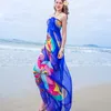 Pareo Scarf Kobiety Plaża Sarongs Plaża Cover Up Summer Szyfonowe Szaliki Geometryczne Design Plus Size Ręcznik 140x190 cm