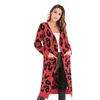 Leopard lange Strickjacke Frauen Designer Frühling Herbst Winter Frauen Pullover Mantel Mode warme Langarm Strickjacke CDR551MX190927