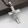 Wysokiej Jakości Jezus Kawałek Silver Cross Naszyjniki Wisiorki Dla Mężczyzn Ze Stali Nierdzewnej Łańcuch Bizantyjski Naszyjnik Biżuteria Man