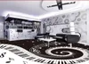 Konst Svartvita pianotangenter för att rita golvet Vattentät tapet för badrumsvägg