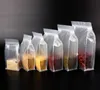 Sac à fermeture éclair en plastique mat 3D, vente en gros, translucide givré, sac d'emballage pour café, biscuits, riz, sac cadeau en plastique