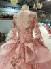 Romantic muslim wedding dresses Vintage High Neck Long Sleeve Lace Applique Princess wedding dress New Design Bridal Gowns robe de3246188