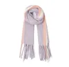 Szaliki Tassel Paski Oversized Koce Scarf Fringed Zimowe Okłady Szal Moda Japonia Długi Tłumik Neck Ring Neckerchief Pashmina C6860