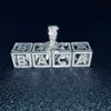 Catena A-Z $ personalizzati Numero Nome Collana pendente della lettera quadrato Oro Argento cubico Hip Hop zircone donne degli uomini monili del regalo Roce
